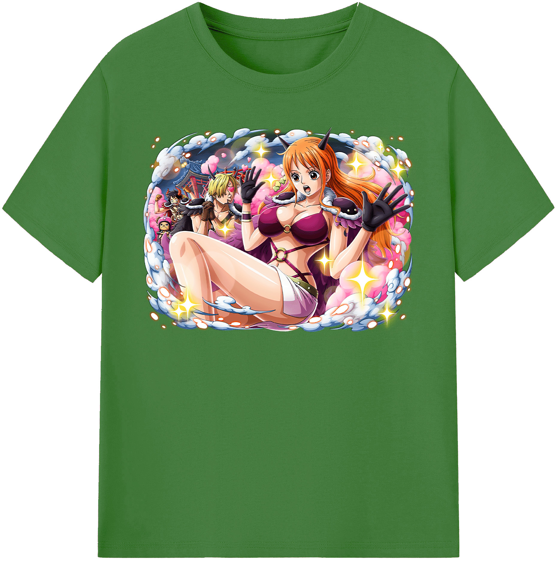 （画像用） ワンピース ナミ ONE PIECE Nami レディースカジュアルプリントTシャツ（綿100％）